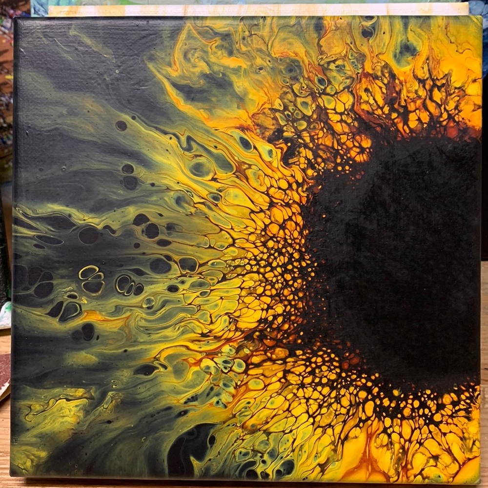 Custom acrylic Dutch pour painting size 8x8